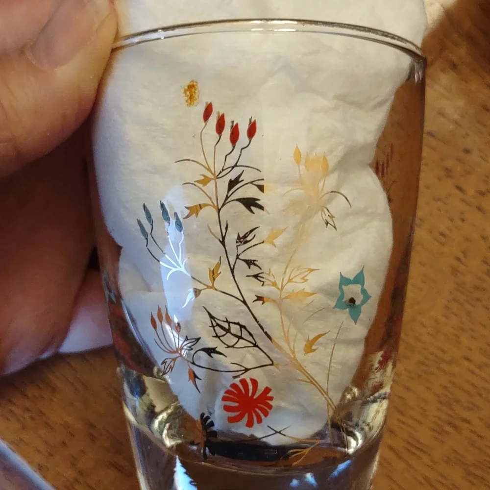 Vintage Floral (2) Barware Glasses - Picture 3 of 3